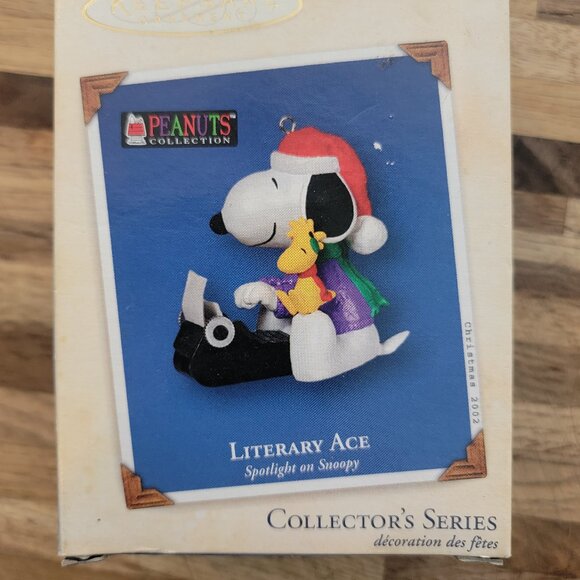 2002 Limited Edition Peanuts Snoopy Literary Ace Hallmark Keepsake Ornament - Picture 8 of 12